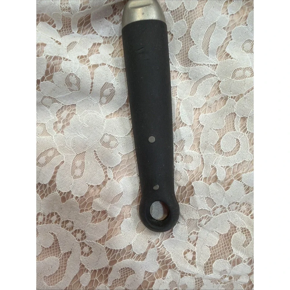 T-fal Plastic Slotted Serving Spoon w/ Rubber‎ Feeling Handle Black and Silver